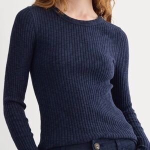 Everlane Navy Ribbed Sweater